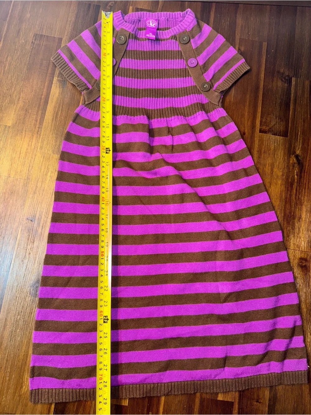 Justice Girls XL Purple Brown Striped Knit Sweater Dress Fall